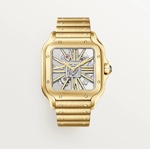 Santos de Cartier Skeleton Watch Large Model Yellow Gold
