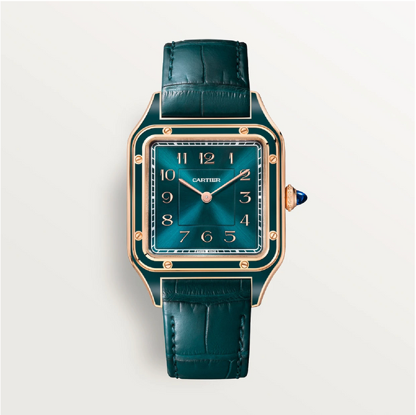Cartier Santos-Dumont Large Rose Gold Peacock Blue
