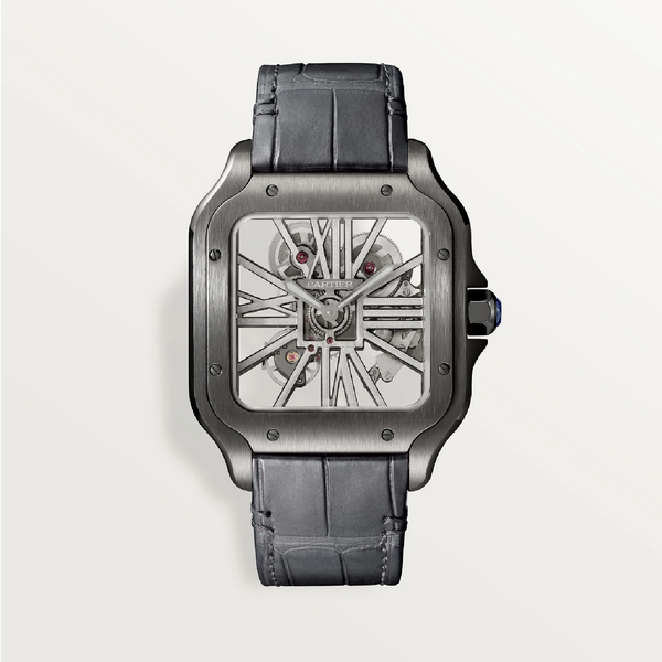 Santos de Cartier Skeleton Black ADLC Large Manual