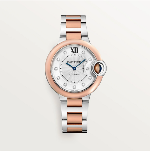 Ballon Bleu de Cartier 33mm Steel and Rose Gold Automatic Watch