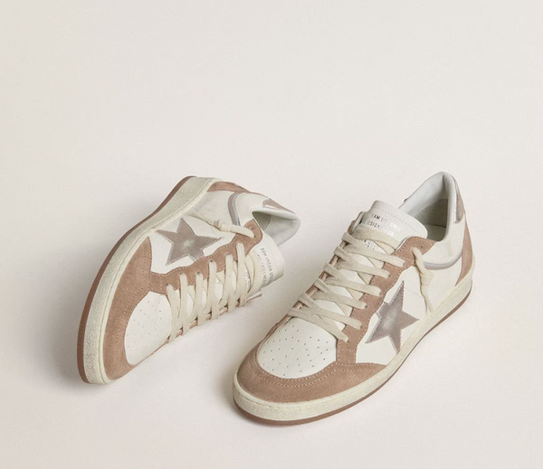 Stardan in nappa with silver laminated leather star and pink suede heel tab