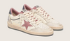 Ball Star LTD in pelle beige con stella in rete rosa e talloncino in pelle blu