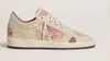 Ball Star LTD in suede rosa e beige con talloncino in pelle grigio perla