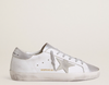 Women’s Super-Star with gray suede star and silver glitter inserts