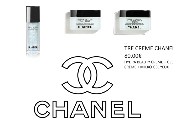 TRIS CREME CHANEL - HYDRA BEAUTYCREME 50G + GEL CREME 50G + GEL YEUX 15ML
