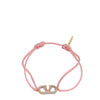 Valentino Pink Vlogo Crystal Cord Bracelet