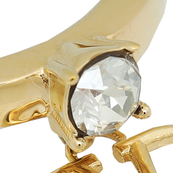 Valentino Gold Finish Garavani Mini Vlogo Signature Ring