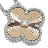 Van Cleef & Arpels 18K Rose and White Gold Diamond Vintage Alhambra 2024 Holiday Pendant