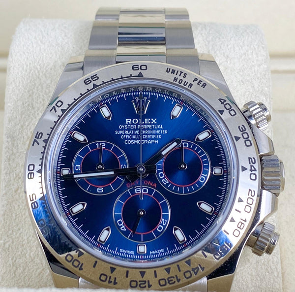 Rolex Daytona White Gold 2020 New Card Blue Dial Full set 116509