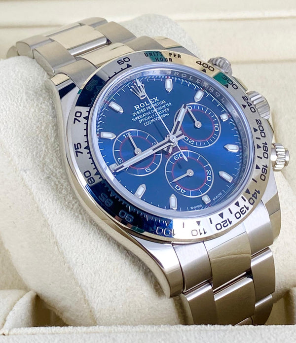 Rolex Daytona White Gold 2020 New Card Blue Dial Full set 116509