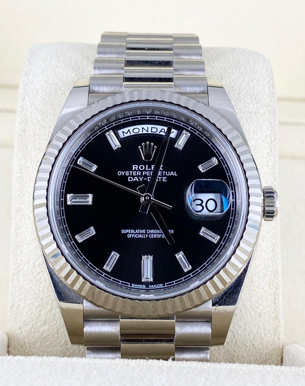 Rolex Day Date 40, White Gold, Box and Papers