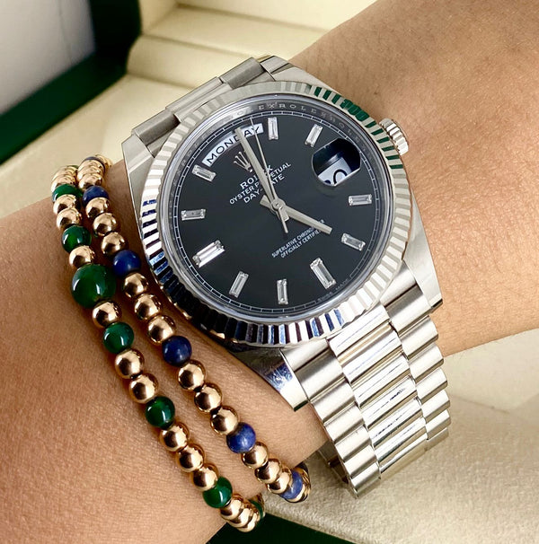 Rolex Day Date 40, White Gold, Box and Papers