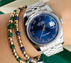 Rolex Datejust 36, Blue Dial, Roman Numerals, With box and papers