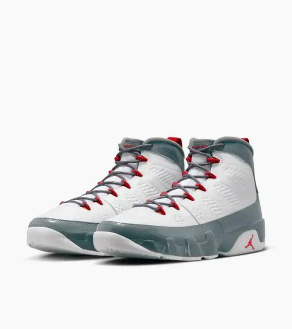 Air Jordan 9 White Cool Grey 'Fire Red' Sneakers for Men