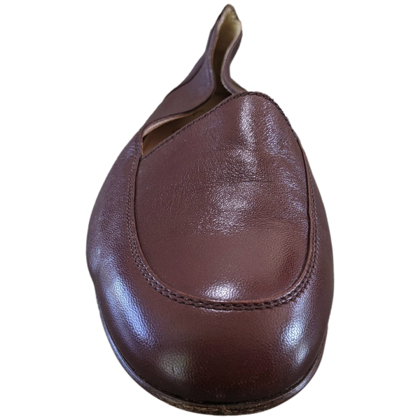 Chanel 1990s Chocolat Kid Ballet Flat Pumps Ballerines en Chevreaux Xtra Soft Sz 38.5, New!