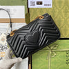 GG MARMONT MEDIUM METELASSE' BLACK SHOULDER BAG