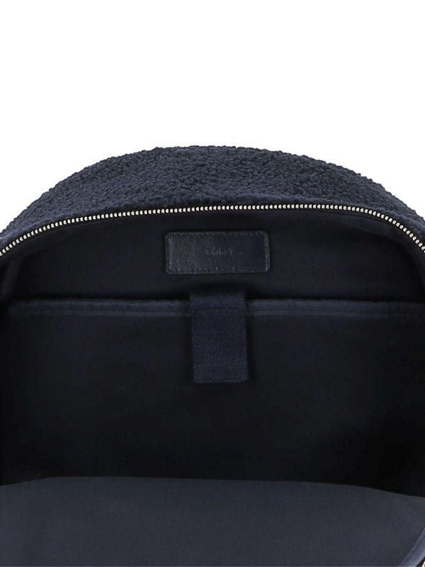 Zaino per bambina Chloé Kids blu con spalline con logo ricamato