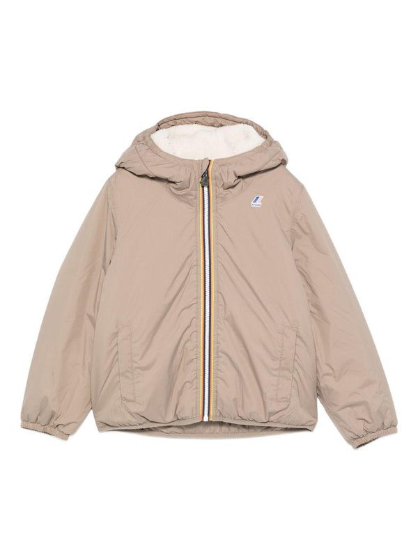 Giubbino per bambino K-Way Kids beige con design imbottito