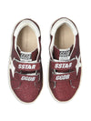Sneakers Old School per bambina Golden Goose Kids bordeaux con chiusura a strappo