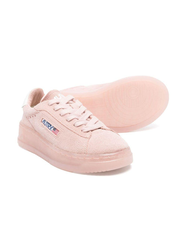 Sneakers per bambina Autry Kids Dallas rosa con rinforzo sul tallone a contrasto con logo
