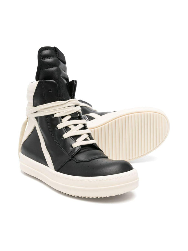 Sneakers Geo Baskets per bambino Rick Owens Kids nere con chiusura laterale con zip