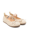 Ballerine per bambina Fendi Kids beige con motivo FF