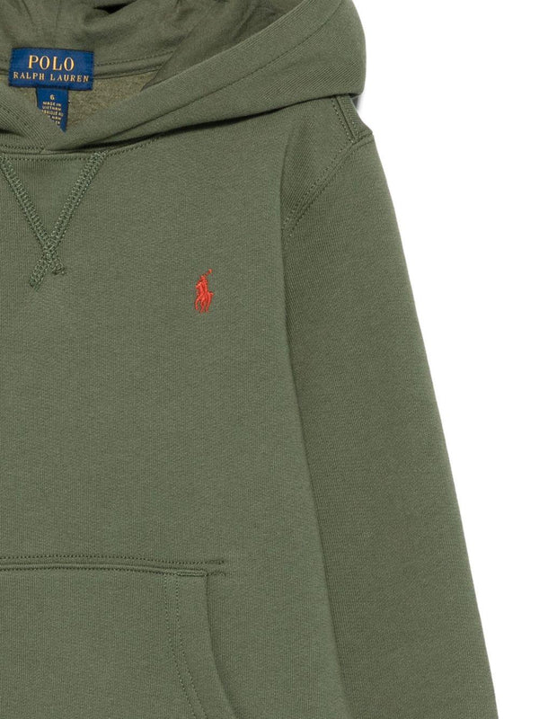 Felpa per bambino Polo Ralph Lauren Kids verde con logo Polo Pony