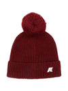 Berretto per bambina K-Way Kids rosso con pompon a coste