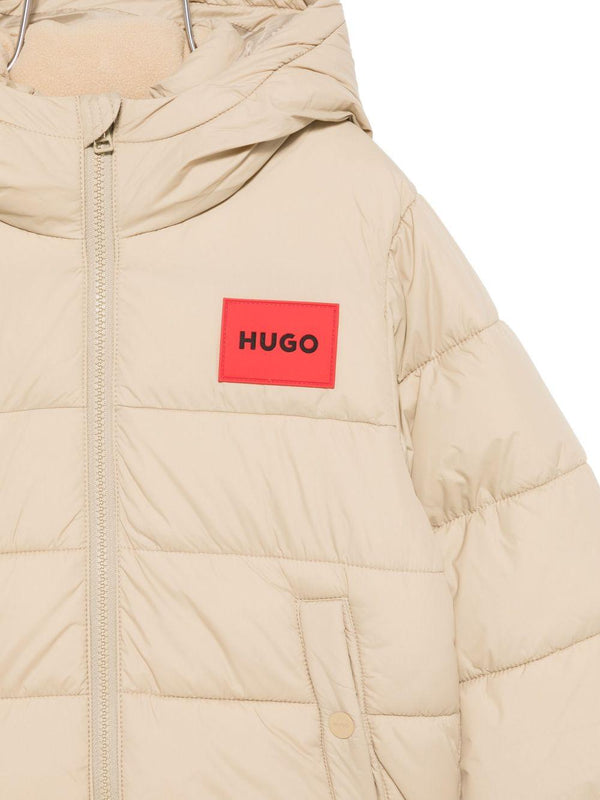 Giubbino per bambino Hugo Kids beige con dettaglio trapuntato
