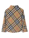 Camicia in cotone a quadri per neonato Burberry Kids beige con orlo dritto