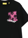 T-shirt per bambina Off-White Kids nera con logo ed effetto vernice spray
