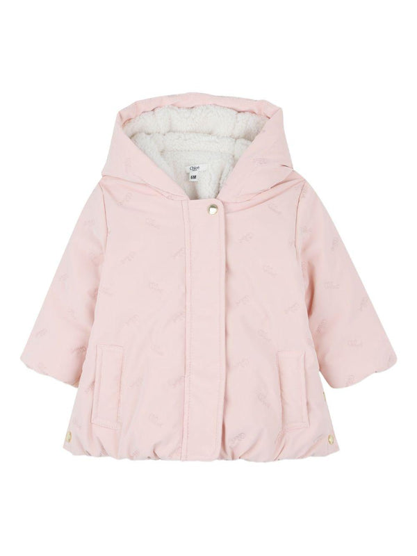 Giubbino per neonata Chloé Kids rosa con chiusura frontale nascosta