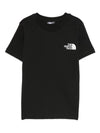 T-shirt per bambino The North Face Kids nero con logo sul petto