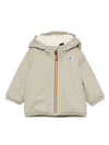 Giacca per neonati K Way Kids verde con cappuccio e zip frontale