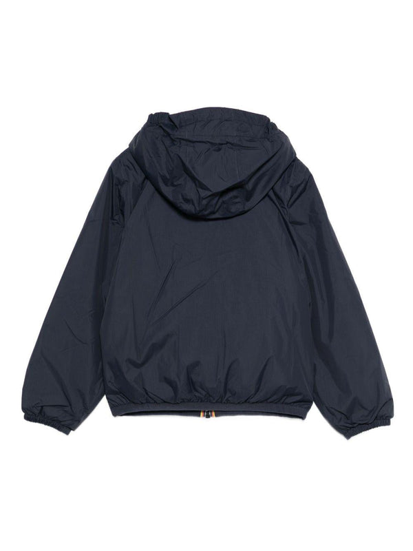 Giacca per bambino K Way Kids Le Vrai blu con dettagli a righe