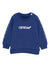Felpa per neonato Off-White Kids blu con logo stampato e striscie diagonali sulle maniche