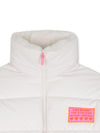 Piumino crop per bambina Billieblush bianco con logo a contrasto