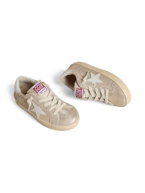 Sneakers Super Star per bambina Golden Goose Kids oro con chiusura frontale con lacci