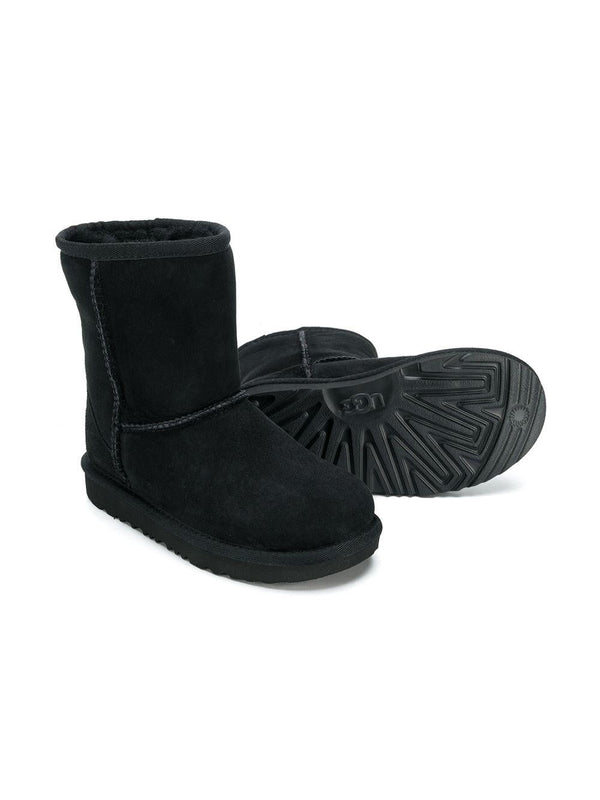 Stivaletti con fodera in pelliccia per bambina UGG Kids neri con punta tonda