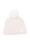 Berretto per bambina K-Way Kids beige con pompon a coste