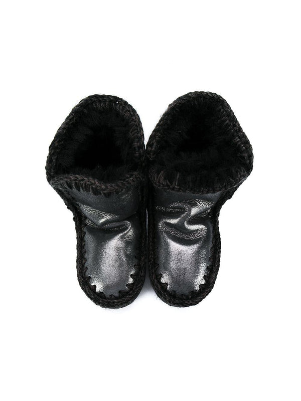 Stivaletti Eskimo per bambina Mou Kids nero con design senza lacci