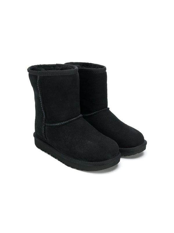 Stivaletti con fodera in pelliccia per bambina UGG Kids neri con punta tonda