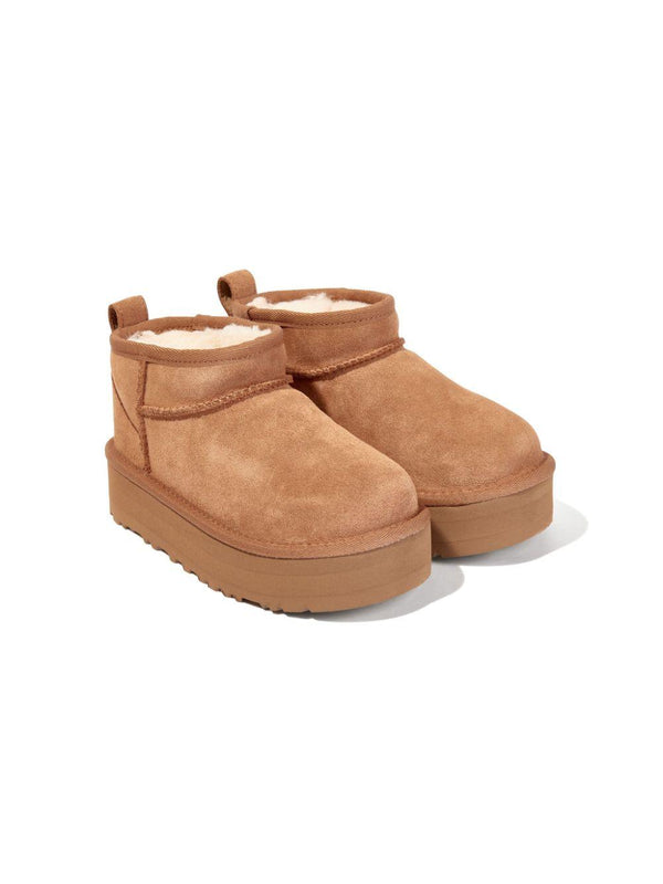 Stivali per bambina UGG Kids Classic Mini Platform marrone cammello