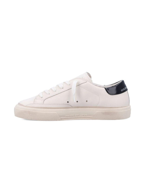 Sneakers per bambina Golden Goose Kids May bianco con dettaglio stella glitter