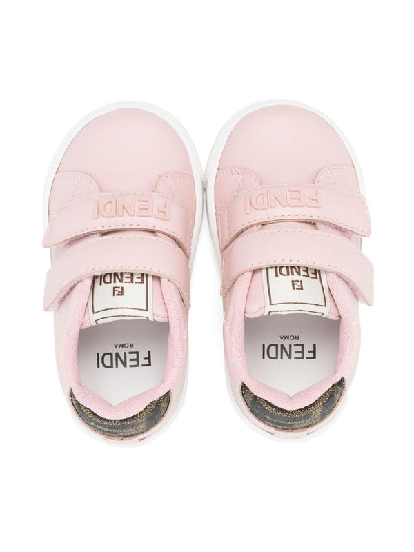 Sneakers per bambina Fendi Kids rosa con chiusura con doppio strappo