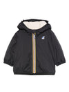 Giacca per neonati K Way Kids blu con cappuccio e zip frontale