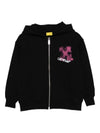 Felpa per bambina Off-White Kids nera con cappuccio stampa con logo effetto vernice spray