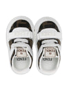 Sneakers per bambini Fendi Kids bianco con inserti marroni con monogramma FF