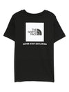 T-shirt per bambino The North Face Kids nero con logo sul petto