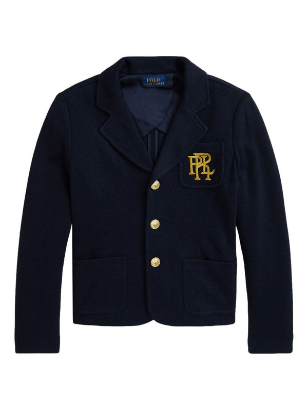 Blazer per bambina POLO RALPH LAUREN KIDS blu con ricamo